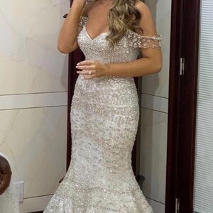 Stephen Yearick white Beaded Wedding Dress